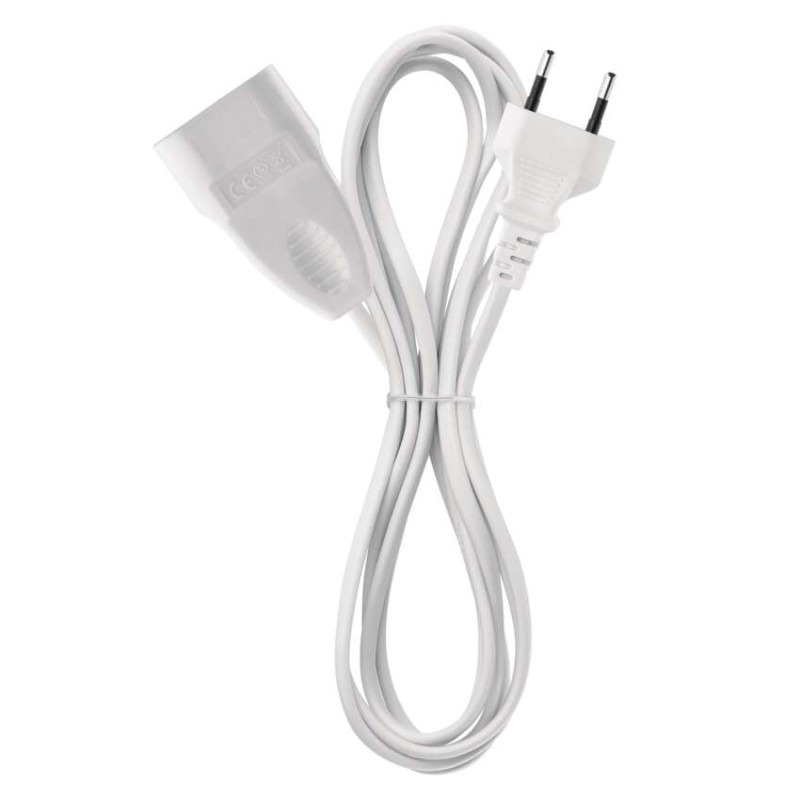 Extension Cord 5 m / 1 socket / white / PVC / 0,75 mm2 [2]