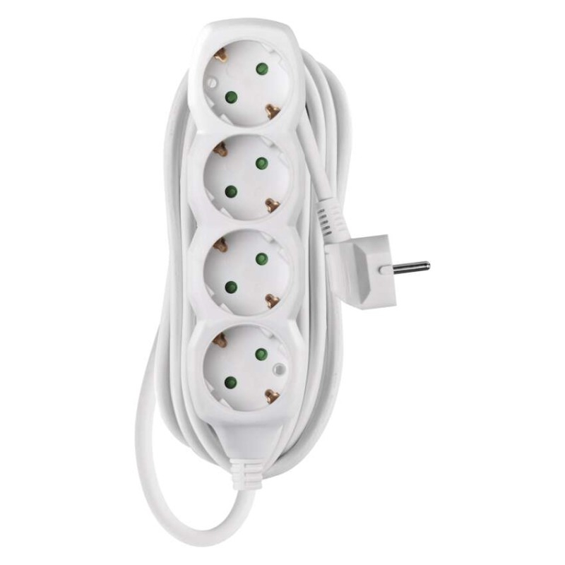 Extension Cord 5 m / 4 sockets / white / PVC / 1.5 mm2 [2]