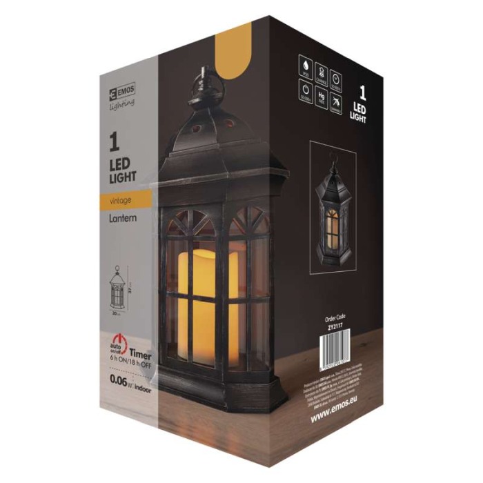 FELINAR CU LUMANARE FLICKER NEGRU [3]