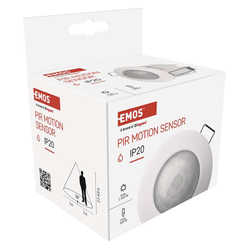 SENZOR DE MISCARE PIR IP20, 1200W, ALB [7]