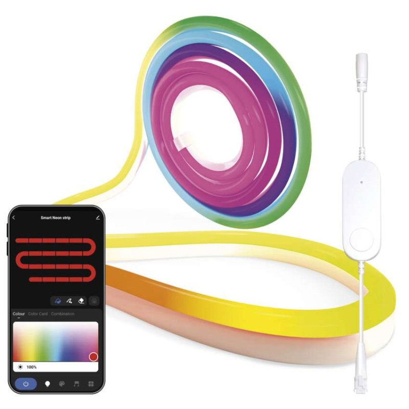GoSmart Flexible LED strip NEON white, 3 m, 23 W, RGBIC dimmable, WiFi [1]