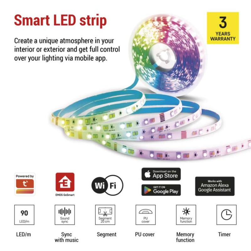GoSmart LED strip WiFi 2m, 11W, 750lm, RGB/CCT [3]