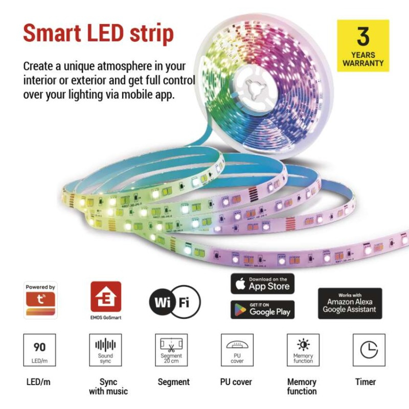 GoSmart LED strip WiFi 5m, 22W, 1400lm, RGB/CCT [3]