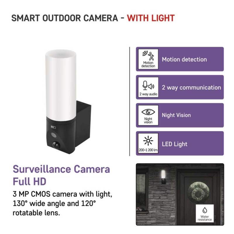GoSmart Outdoor pivoting camera IP-310 TORCH with WiFi and light, black [2]
