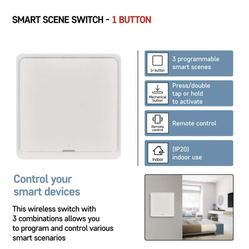 GoSmart Portable Scene Controller IP-2001ZW, ZigBee 3.0, 1-button [2]