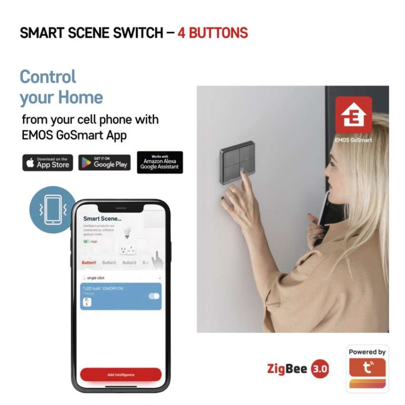GoSmart Portable Scene Controller IP-2004ZB, ZigBee 3.0, 4-button [3]