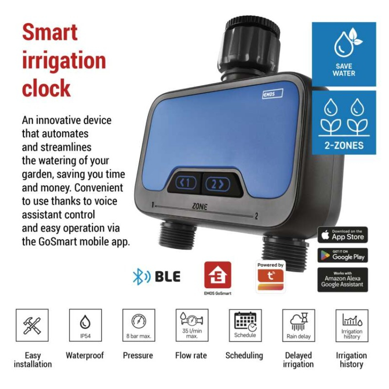 GoSmart watering timer, Bluetooth 5.0, 2 outputs [3]