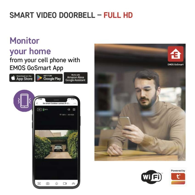 GoSmart Wireless battery-powered video doorbell IP-09D with WiFi and solar panel [3]