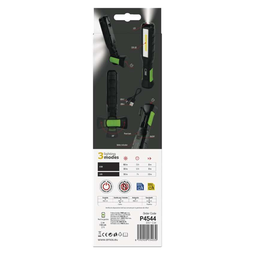 LAMPA DE LUCRU REINCARCABILA COB LED 800LM CU FUNCTIE POWERBANK [9]