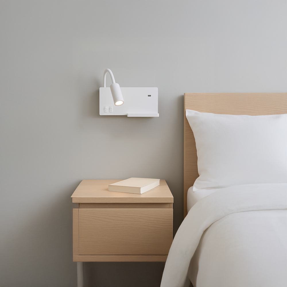 LAMPA DE NOAPTE CU RAFT SHELF ALB [3]