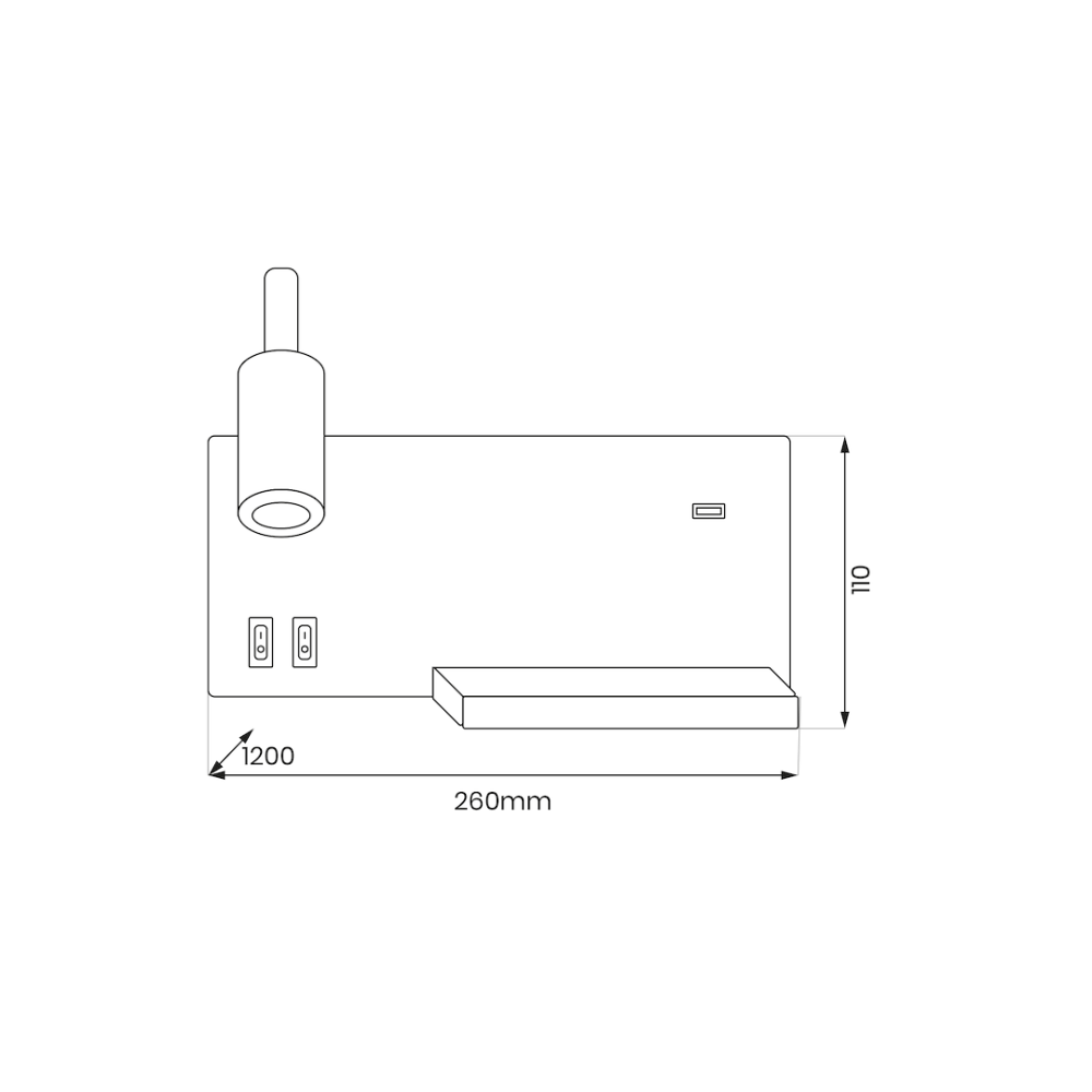 LAMPA DE NOAPTE CU RAFT SHELF NEGRU [4]