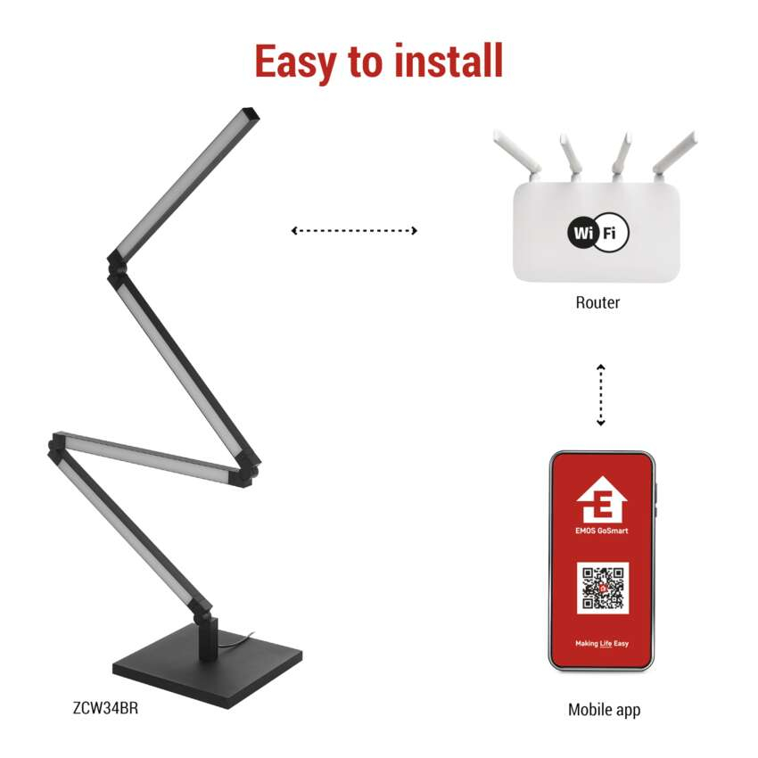 LAMPADAR LED GOSMART, 175 CM, RGBIC+LUMINA CALDA, WI-FI [6]