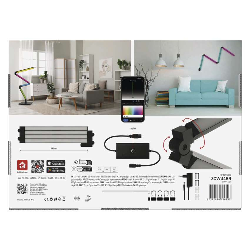 LAMPADAR LED GOSMART, 175 CM, RGBIC+LUMINA CALDA, WI-FI [12]