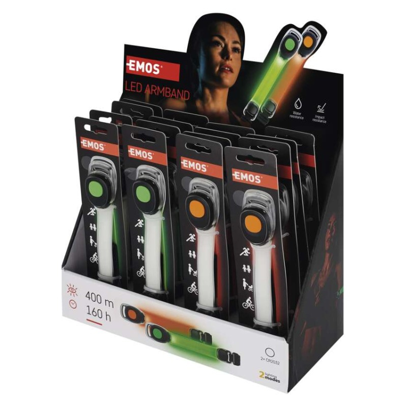 LED Armband, 10 lm, 2× CR2032, 16 pcs, , display box [1]