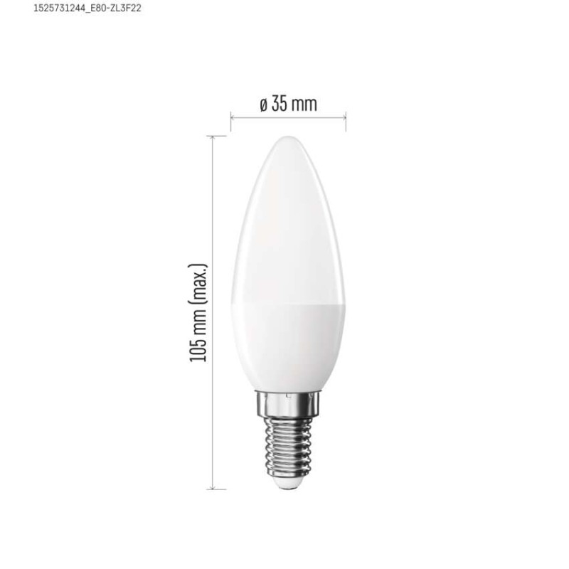 LED Bulb Basic Candle / E14 / 5.5 W (40 W) / 470 lm / Warm white [2]
