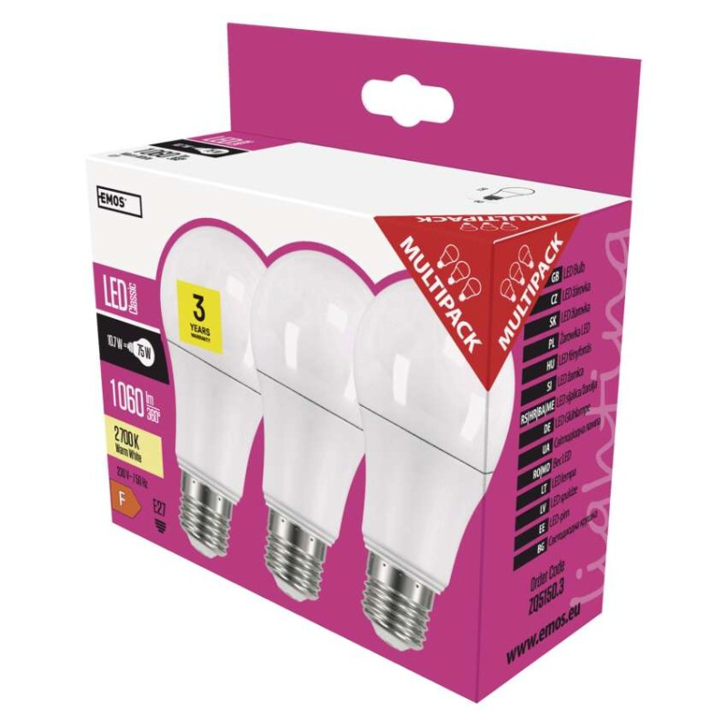 LED Bulb Classic A60 / E27 / 10.7 W (75 W) / 1 060 lm / warm white [1]