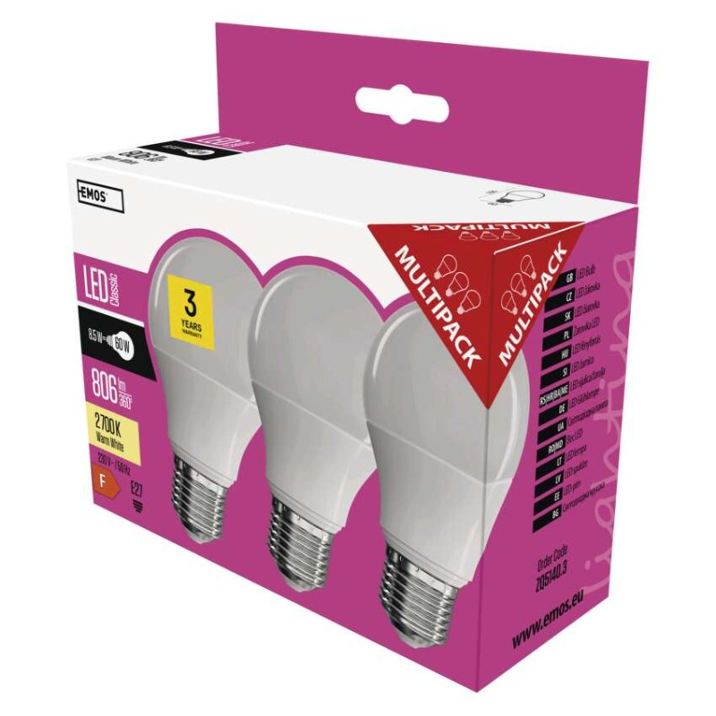 LED Bulb Classic A60 / E27 / 8.5 W (60 W) / 806 lm / warm white [1]