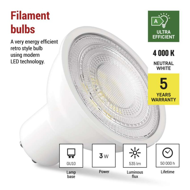 LED Bulb Classic MR16 A CLASS/ GU10 / 3 W (40 W) / 535 lm / Neutral White [3]
