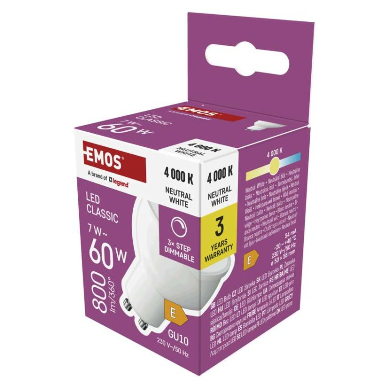 LED Bulb Classic MR16 / GU10 / 7 W (60 W) / 800 lm / neutral white / dimmable [1]
