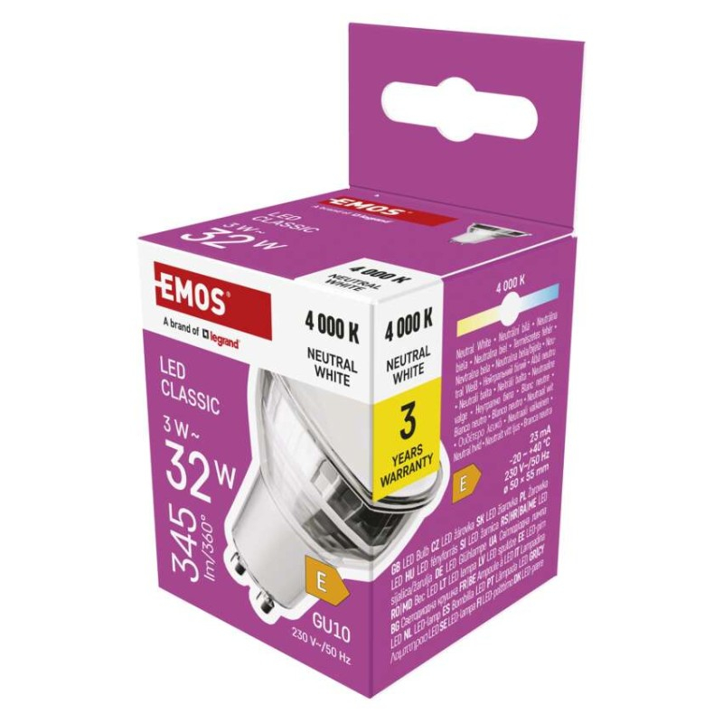 LED Bulb Classic MR16 silver/ GU10 / 3 W (32 W) / 345 lm / Neutral White [1]