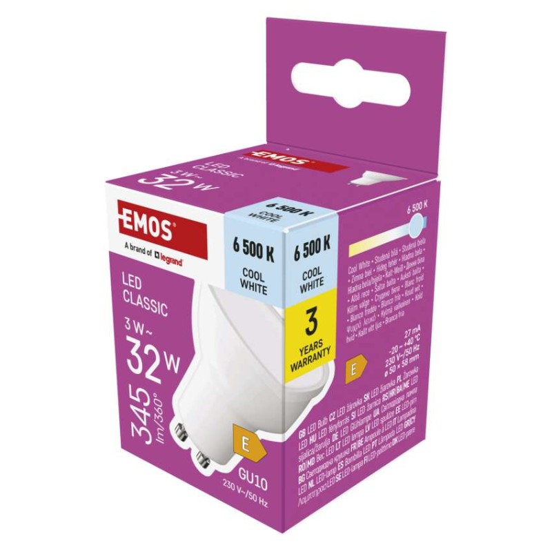 LED Bulb Classic MR16 white/ GU10 / 3 W (32 W) / 345 lm / Cool White [1]