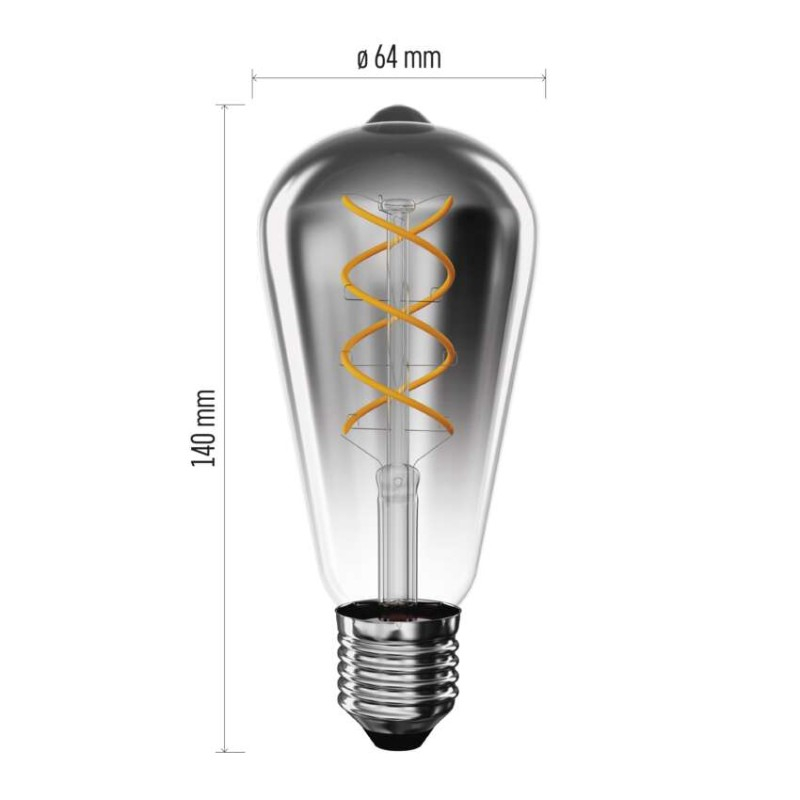 LED Bulb DECO SMOKED ST64 / E27 / 4,5 W (19 W) / 180 lm / flame [2]