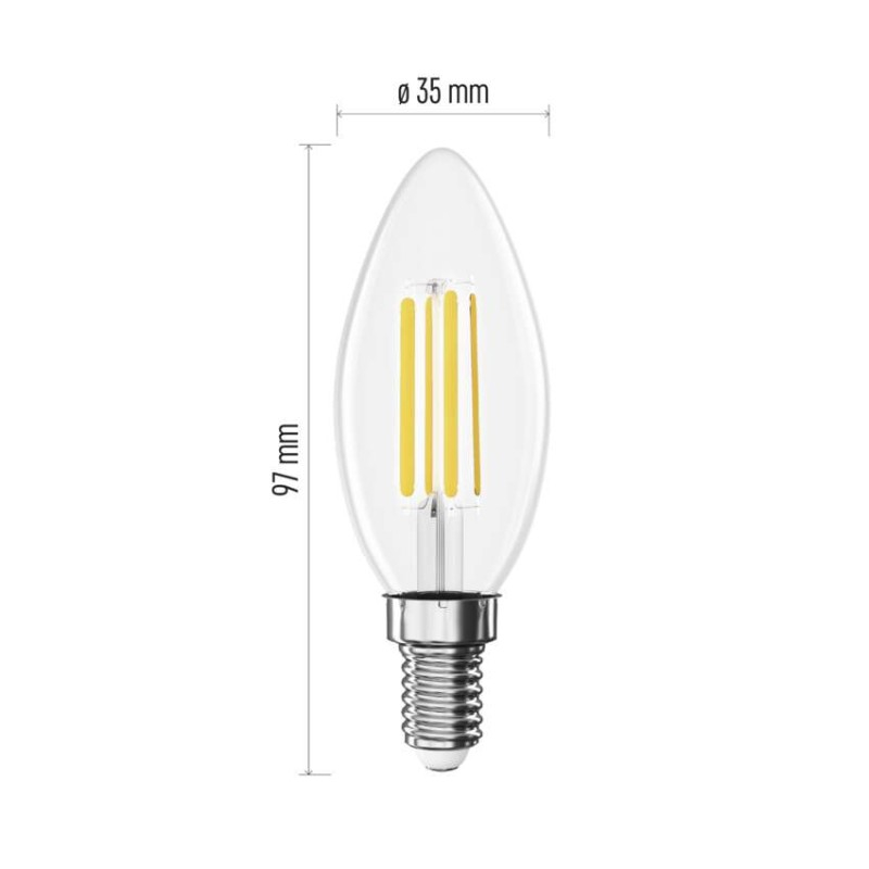 LED Bulb Filament Candle A CLASS/ E14 / 3,8 W (60 W) / 806 lm / neutral white [3]