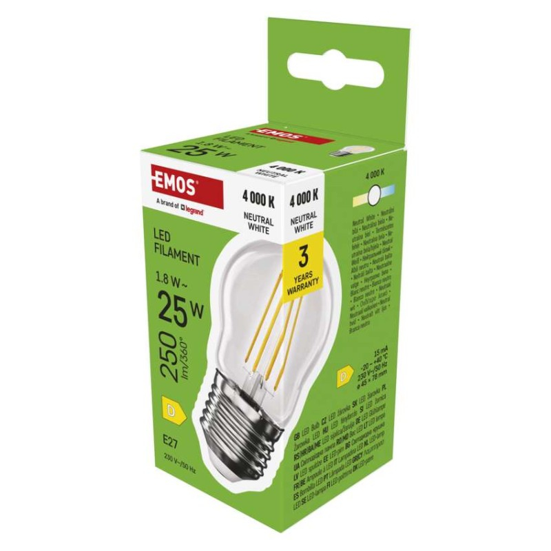 LED Bulb Filament Mini Globe / E27 / 1.8 W (25 W) / 250 lm / Neutral White [1]