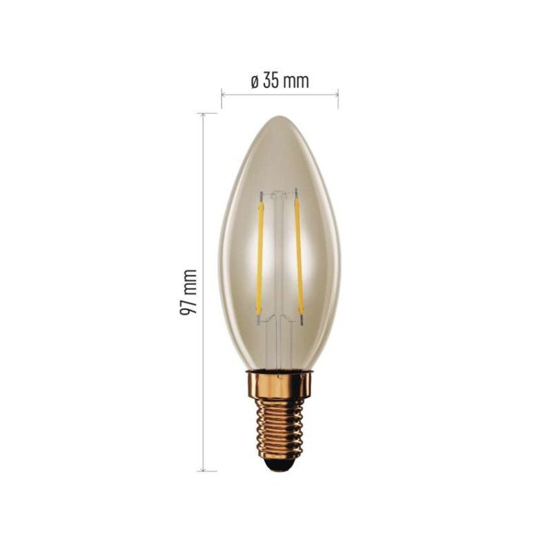 LED Bulb Vintage Candle / E14 / 2.5 W (20 W) / 225 lm / Warm white [2]