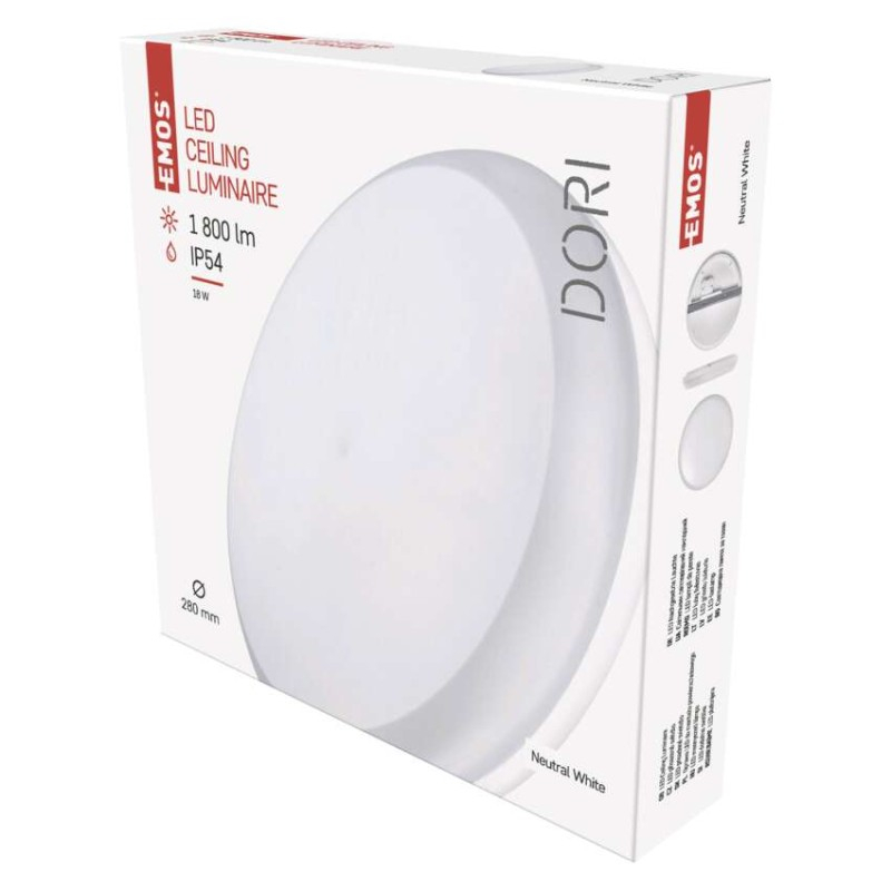 LED Ceiling lamp DORI, round 18W neutral white IP54 [1]