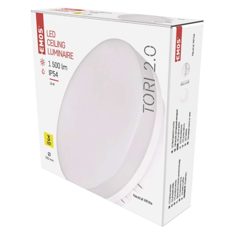 LED Ceiling lamp TORI, round 15W neutral white IP54 [1]