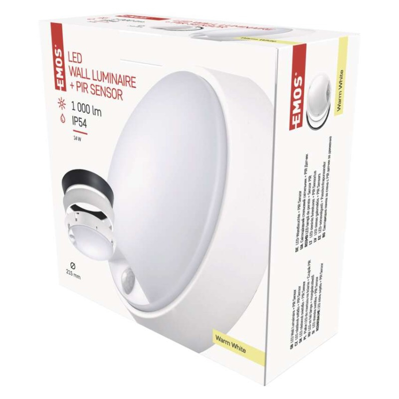 LED Ceiling lamp ZURI, round, black/white PIR 14W warm white [1]