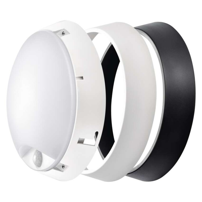 LED Ceiling lamp ZURI, round, black/white PIR 14W warm white [2]