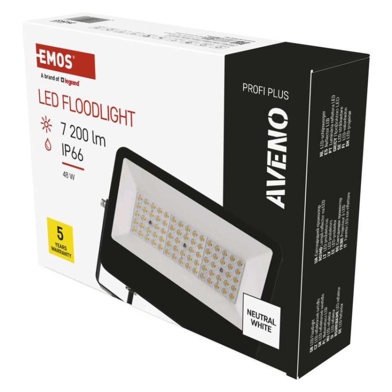LED Floodlight AVENO 48W black, neutral white [1]