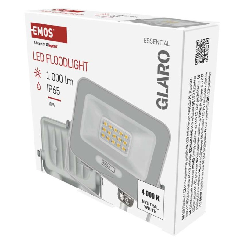 LED floodlight GLARO 10W, white, IP65, 1000 lm, neutral white [2]