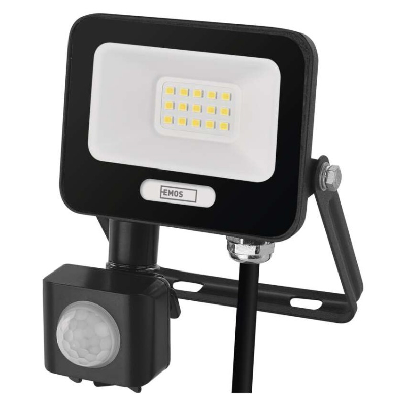LED floodlight GLARO with motion sensor, 10 W, black, IP54, 1000 lm, neutral white [3]