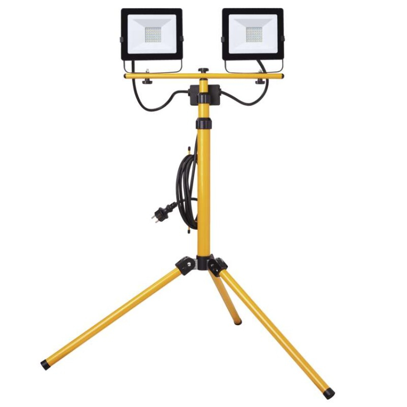 LED Floodlight HOBBY SLIM 2× 30W + tripod, yellow, neutral white [3]