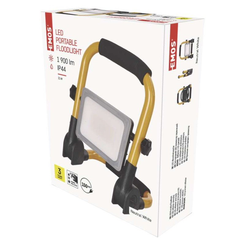 LED floodlight ILIO 21W, yellow-black, IP44, 1900 lm, neutral white [1]
