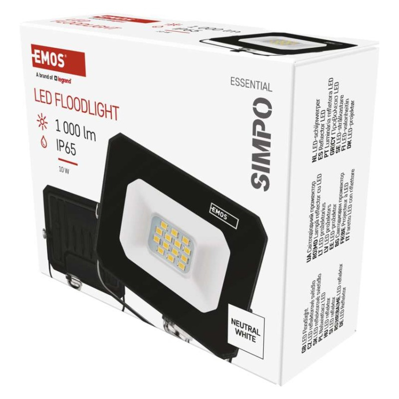 LED floodlight SIMPO 10 W, black, neutral white [1]