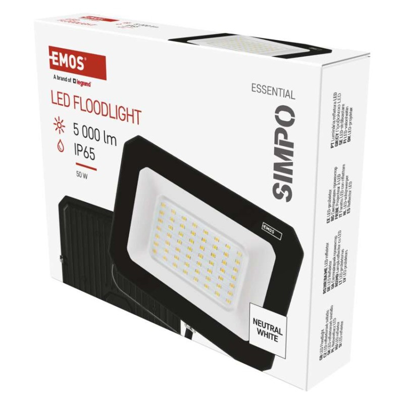 LED floodlight SIMPO 50 W, black, neutral white [2]