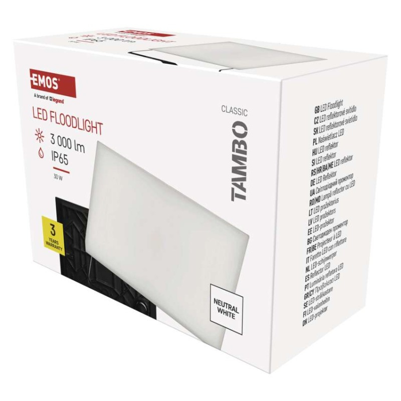 LED floodlight TAMBO, 30 W, 3000 lm, IP65, black [2]