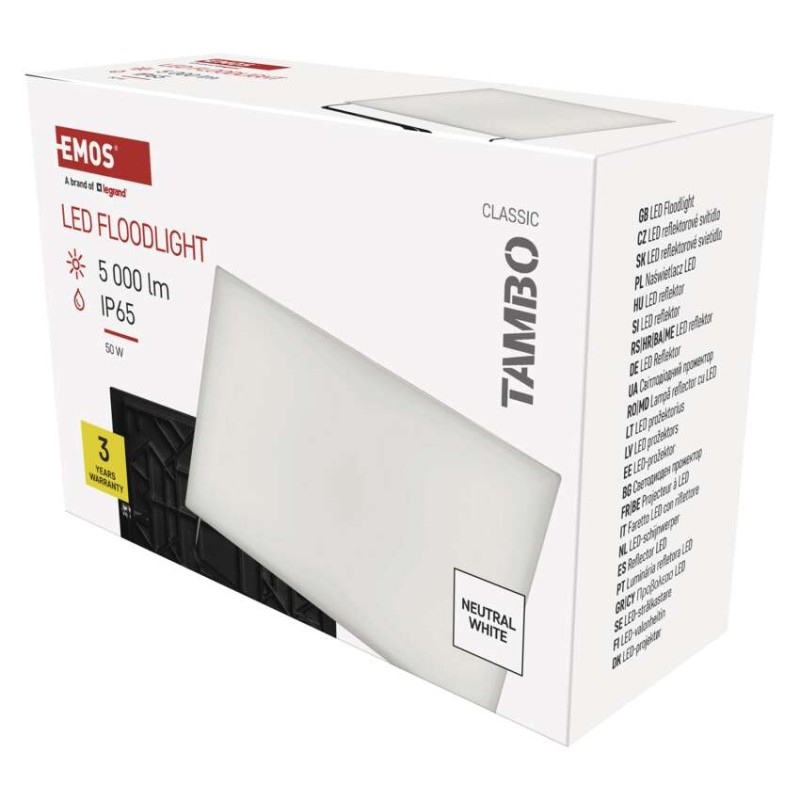 LED floodlight TAMBO, 50 W, 5000 lm, IP65, black [2]