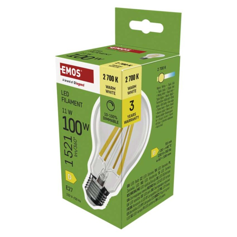LED Lampe Filament A60 / E27 / 11W (100 W) / 1 521 lm / Warmweiß / dimmbar [2]