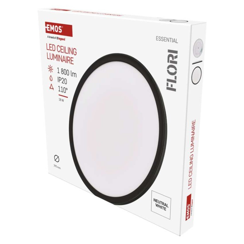 LED luminaire FLORI round, black, 18W, neutral white [2]