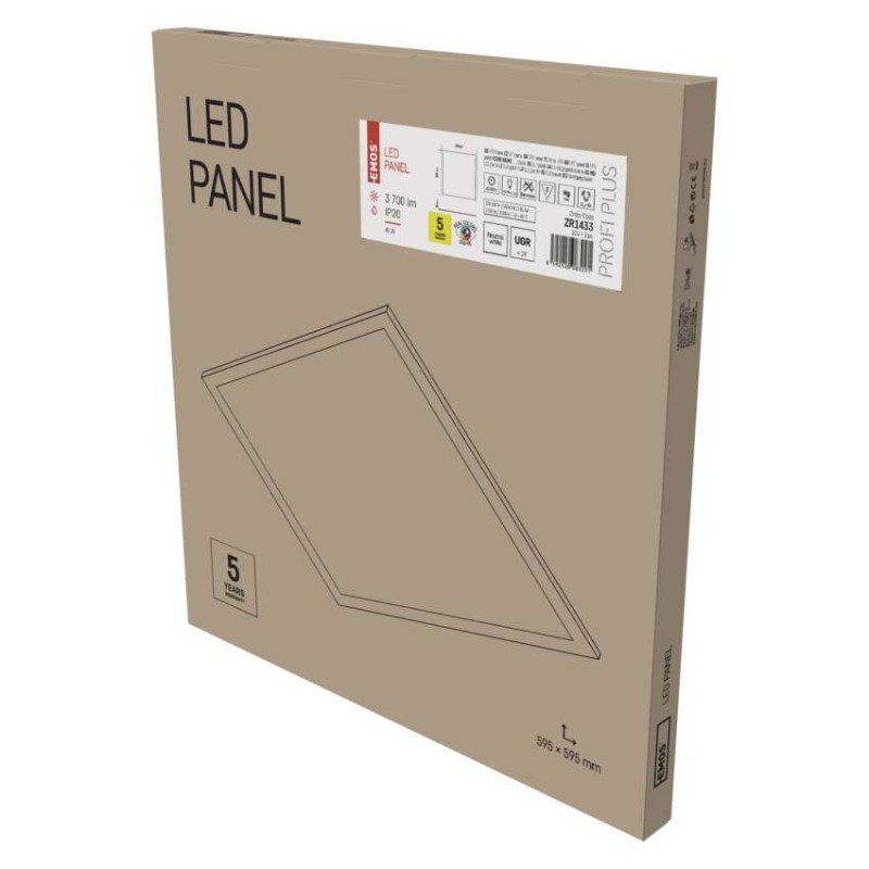 LED panel PROXO 60×60, recessed, white, 40W neut. white UGR [1]