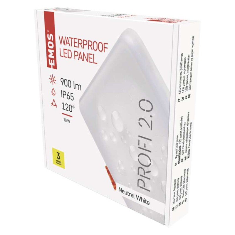 LED panel VIXXO 125×125 square, built-in, white, 10 W neutral wh. [1]