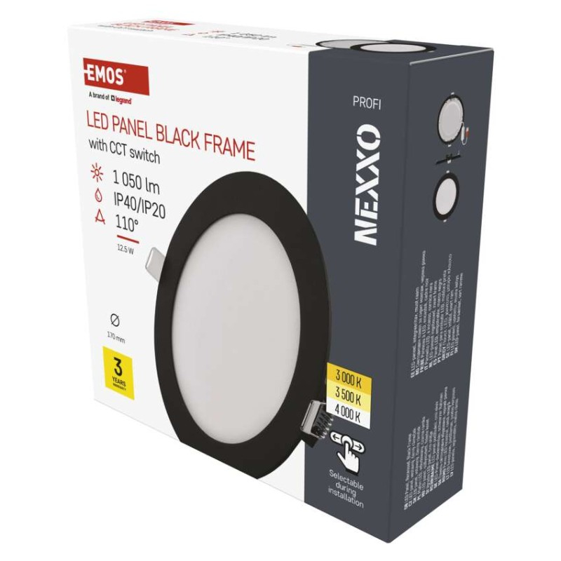 LED recessed luminaire NEXXO, round, black, 12.5W, with change CCT [1]