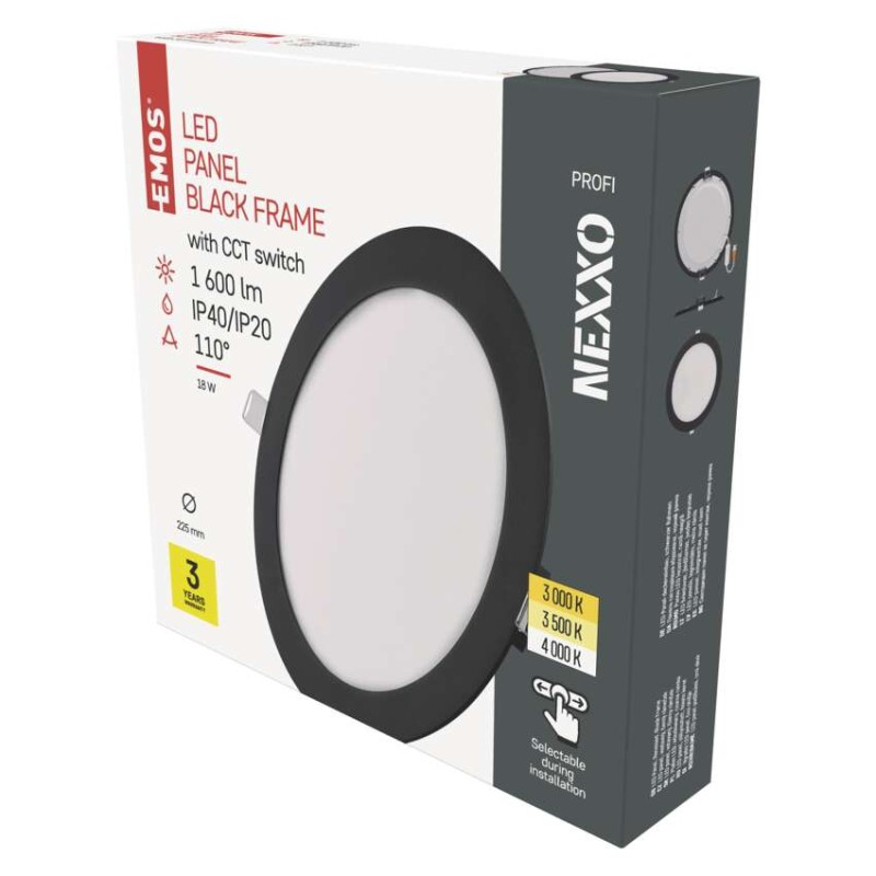 LED recessed luminaire NEXXO, round, black, 18W, with change CCT [1]
