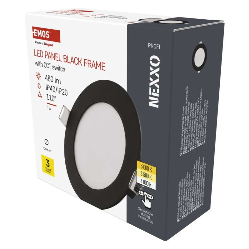 LED recessed luminaire NEXXO, round, black, 7W, with change CCT [1]