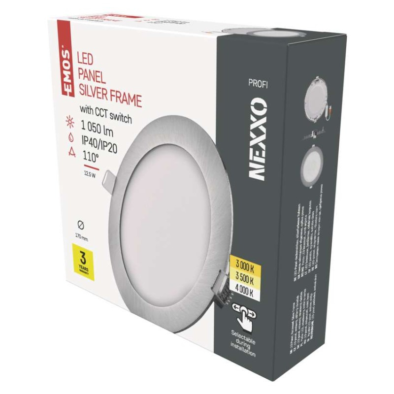 LED recessed luminaire NEXXO, round, silver, 12.5W, with change CCT [1]